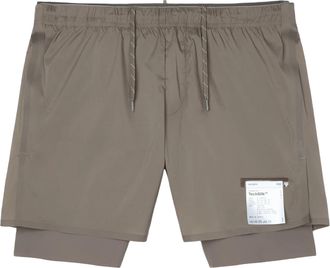 SATISFY Layered Teck Silk Athletic Shorts with Elastic Waistband
