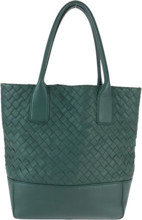 Bottega Veneta Green Intrecciato Shoulder Bag Tote Bag (Pre-Owned)