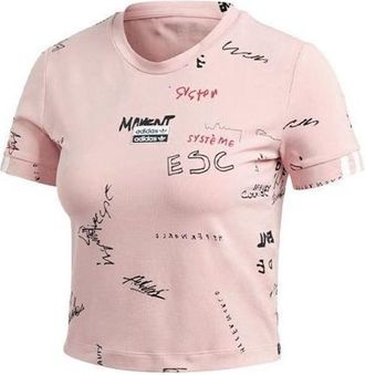 adidas (WMNS) adidas R.Y.V. T-Shirt Asia Sizing Pink Black GD3059