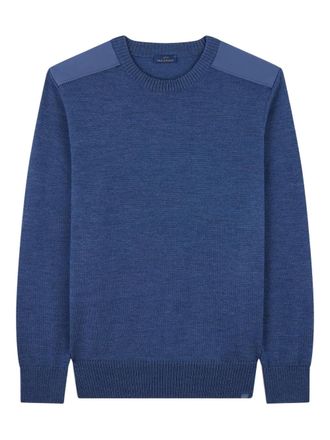 Paul & Shark Sweater met ronde hals en tyfoon-detail - Blauw