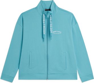 Freddy Felpa Zip e Collo Alto con Fondo asimmetrico