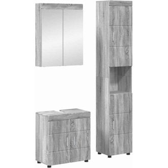 vidaXL Bathroom Furniture Set TULUM Grey Sonoma Engineered Wood vidaXL