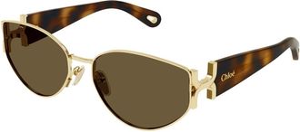Chlo&eacute; Marcie Oversize Frame - Dames - Zonnebrillen - Bruin - 59 MM - Accessoires