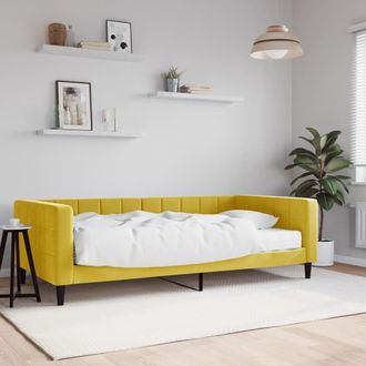 vidaXL Sof&aacute; Cama Con Colch&oacute;n Terciopelo Amarillo 100x200 Cm Vidaxl