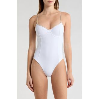 Ramy Brook Jayda Braided One-Piece Swimsuit in White at Nordstrom, Size X-Small