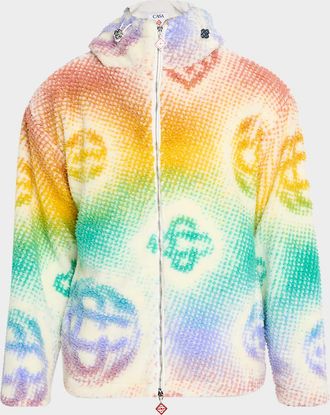 Casablanca Mens Halftone Logo Full-Zip Hoodie