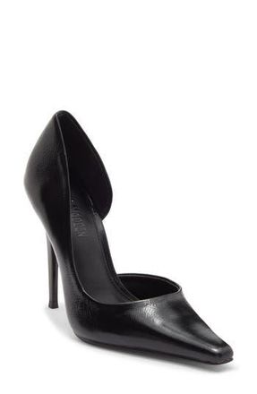 Steve Madden Elegant Pointed Toe dOrsay Pump in Black Leather at Nordstrom Rack, Size 7.5