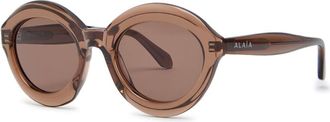 Alaia Round-frame Sunglasses - Brown Brown - One Size