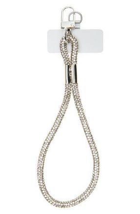 Chelsea28 Crystal Cord Phone Wrist Strap in Silver at Nordstrom