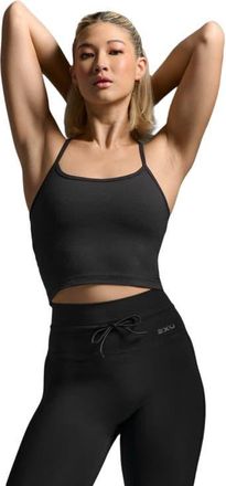 2XU Flex Strappy Crop Tank in Black/black at Nordstrom, Size X-Large
