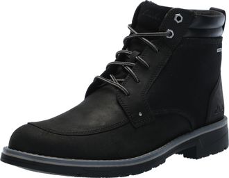 Clarks Mens Morwell Zip Chukka Boot, Black Leather, 8.5 UK