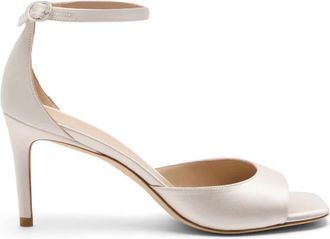 Stuart Weitzman Nudistia 75 Sandal - Dames - Sandalen met hakken - Beige - 38 EU - Leer - Schoenen