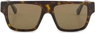 Gucci Zonnebril met vierkant montuur - Bruin