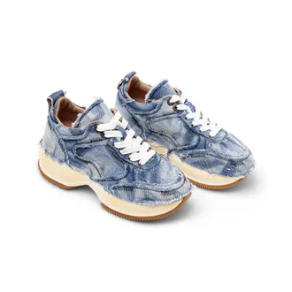 Hogan Frayed Denim Platform Sneaker - Blue