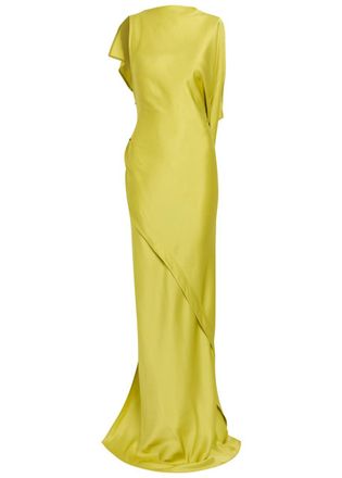 Victoria Beckham Kira Draped Satin-crepe Gown - Yellow - 10 (UK10 / S)