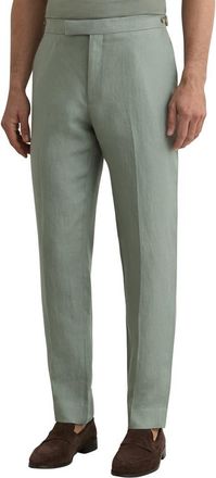 Reiss Atlantic Linen Trousers in Sage at Nordstrom, Size 28