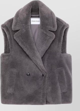 Stand Studio faux fur wool vest
