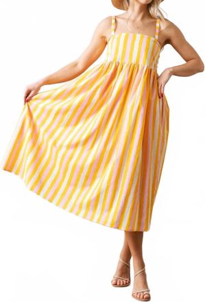 Sunshine Tienda Womens Sunkissed Stripe Reef Dress In Yellow