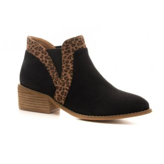 Corkys Footwear Womens Crisp Slip-On Sueded Ankle Booties In Leopard