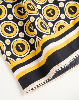 Valentino Bermuda In Popeline Di Cotone Con Stampa Bulles Royales Uomo NERO/GIALLO/AVORIO 46