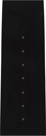 Courr&egrave;ges Maxi-rok met knopen - Zwart