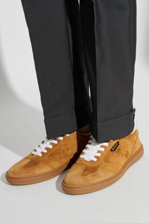 Versace Greca Suede Sneakers, Womens, Brown