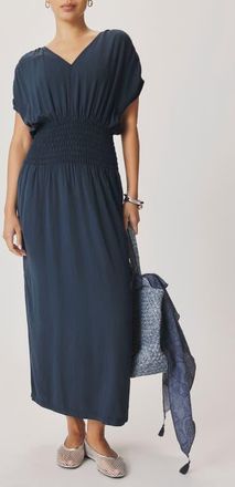 Splendid Marissa Smock Waist Maxi Dress in Mood Indigo Blue at Nordstrom, Size Small