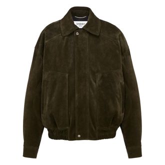 Saint Laurent Bomberjack in Vintage Split Leer - Heren - Jassen - Groen - Maat: XL Leer
