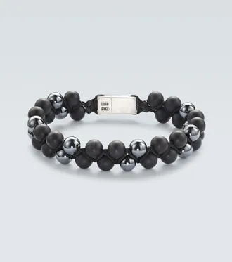 David Yurman Pulsera Spirit Beads de plata de ley con &oacute;nix