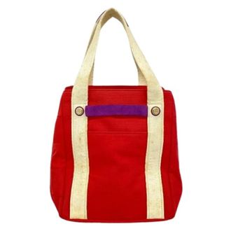 Chanel Pre-owned Vintage Canvas Tote Bag - Dames - Pre-owned - Rood - Maat: ONE Size Zijde