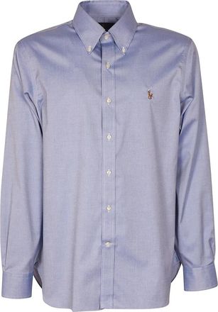 Ralph Lauren Cotton Pin Point Shirt - Heren - Casual Overhemden - Blauw - S - Katoen - Overhemden