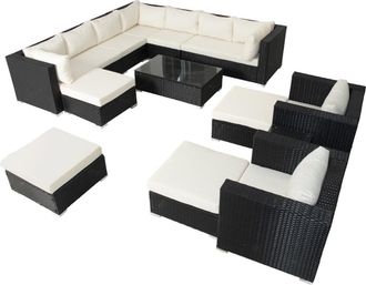 Concept Usine Conjunto modular de muebles de jard&iacute;n 13/14 plazas de resina tejida bl