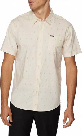 O'Neill Tame Dobby Short Sleeve Woven Shirt In Cream