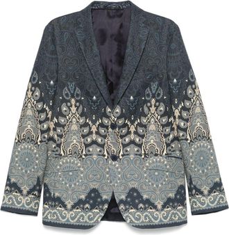 Etro paisley-jacquard blazer - Blue
