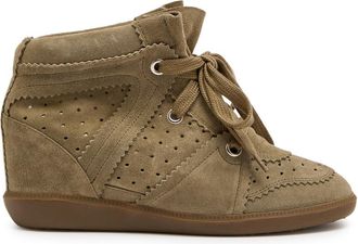 Isabel Marant Isabel Marant &eacute;toile Bobby 50 Perforated Suede Wedge Sneakers - Brown - 41 (IT41/ UK8)