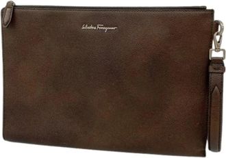 Ferragamo Pre-owned Clutches, male, Brown, Size: ONE SIZE Pre-owned Clutch Bag