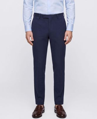Pantaloni Torino Slim Fit Gabardine Chino Trousers with Off-Centre Closure