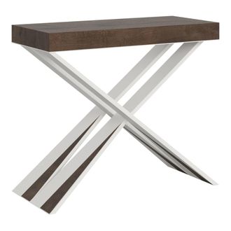 Itamoby Consola extensible 90x40/196 cm efecto madera nogal y hierro