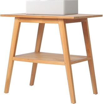 Vente-Unique Mueble de ba&ntilde;o de teca con lavabo - 80 cm - BOBOTSARI