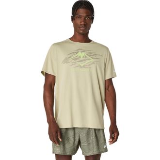 Asics Laufshirt ASICS FUJITRAIL LOGO SS TOP, Herren, Gr. XXL, gr&uuml;n (khaki), Obermaterial: 100% Polyester, Shirts Laufshirt