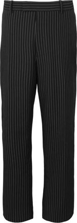 Ferragamo Womens Pinstripe Trousers In Black