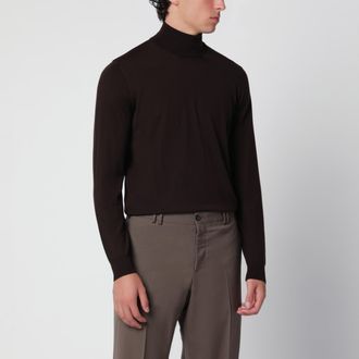 Drumohr Maglia dolcevita marrone in lana
