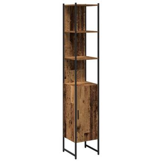 Berkfield Home Bathroom Cabinet Old Wood 33x33x185, 5 cm Engineered Wood in Brown