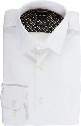 HUGO BOSS 50490512 Casual Fit Shirt - Heren - Zakelijke Overhemden - Wit - L - Katoen - Overhemden