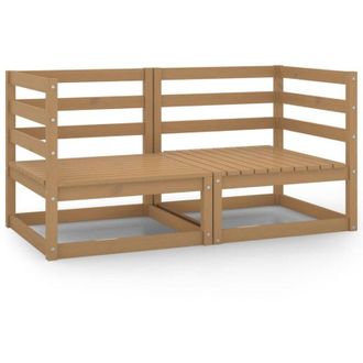 vidaXL Vidaxl - Divani Angolari da Giardino 2pz Ambrati Legno Massello di Pino