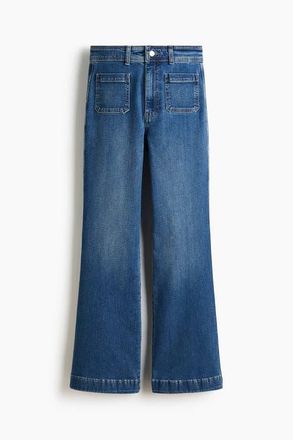 H&M Flared High Jeans in Denim Blue at Nordstrom, Size 16