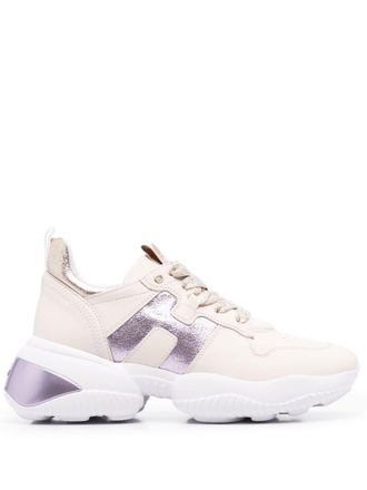 Hogan Interaction logo-detail sneakers - women - Rubber/Fabric/Calf Leather/Calf Leather - 35 - Neutrals
