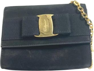 Ferragamo Tweedehands leren schoudertassen - Dames - Vintage Schoudertas - Zwart - ONE Size - Leer - Vintage