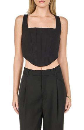 endless rose Structured Crop Corset Top in Black at Nordstrom, Size X-Small