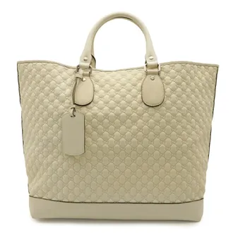 Gucci Cream Ivory Fabric Boston Bag Tote Bag (Pre-Owned)